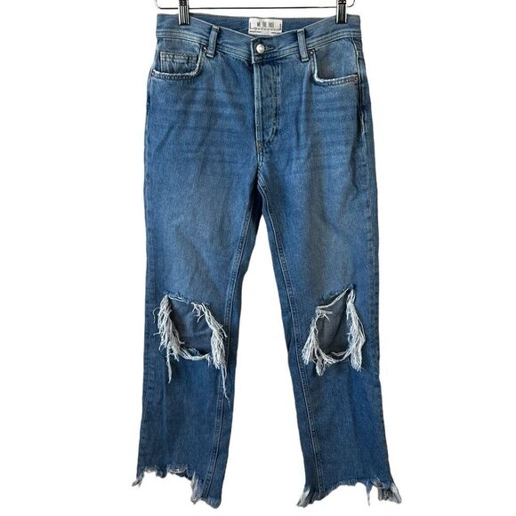 FREE PEOPLE Maggie Mid-Rise Straight-Leg Jeans